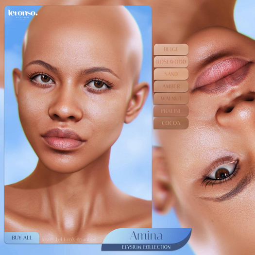 Second Life Marketplace - [LERONSO] AMINA skin for LEL EVO X [COCOA]